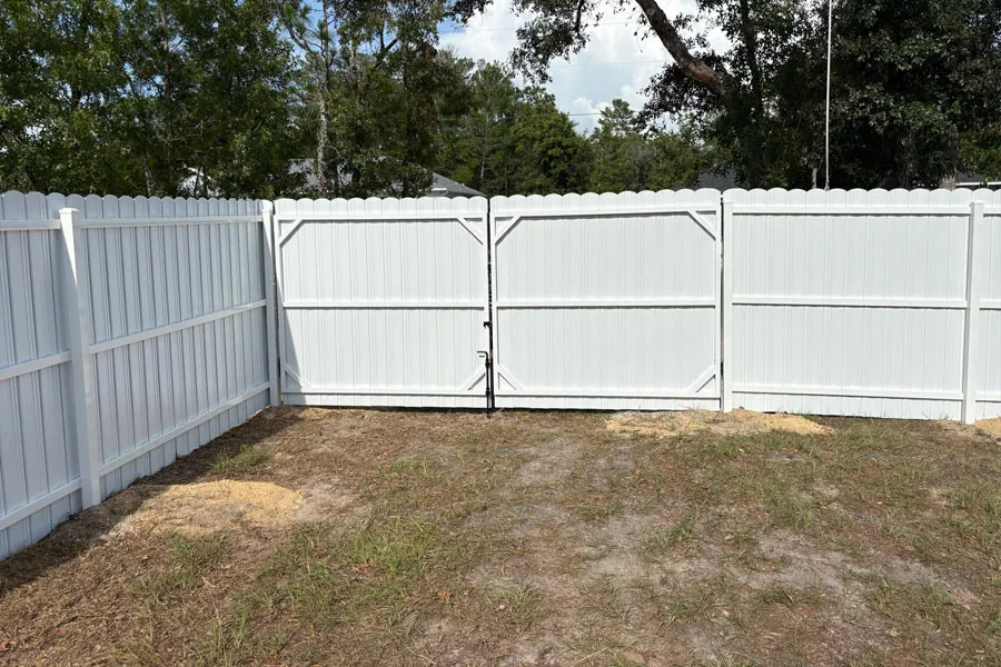 White PVC double access gate
