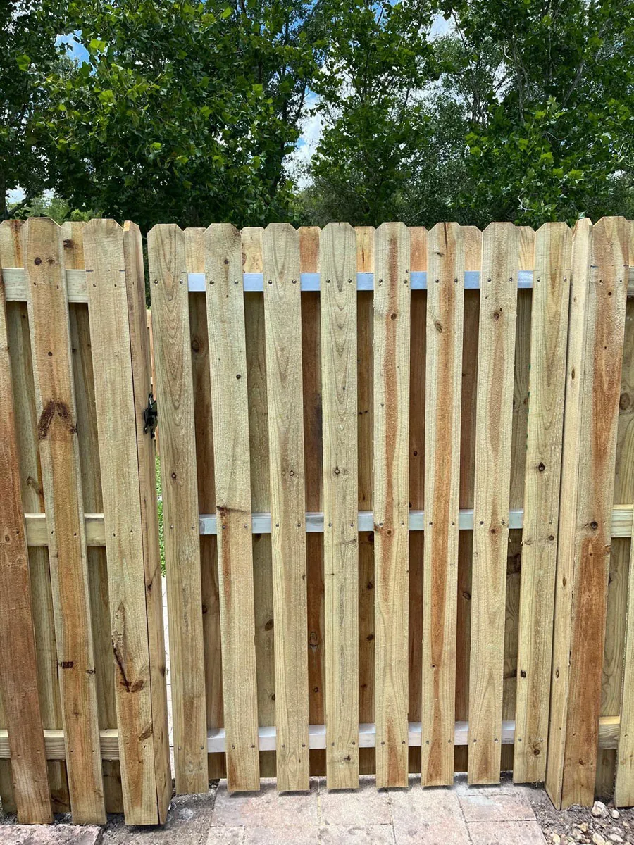New natural wood privacy fence panels